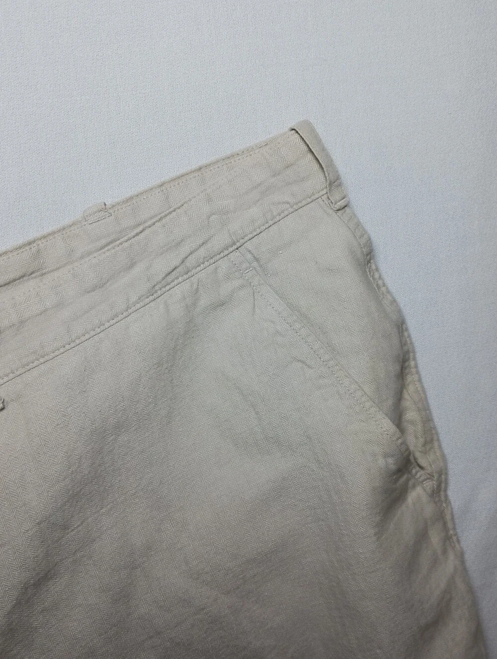 Perry Ellis Mens Linen Blend Chino Shorts Size 50 Beige 11.5